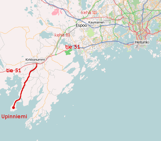 kartta läntisestä pääkaupunkiseudusta